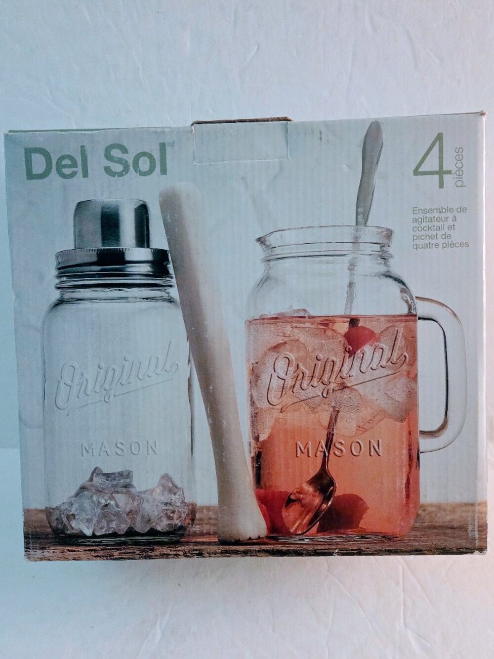 8-Piece Mason Jar-Style Cocktail Shaker and Pitcher Set by Home Essentials